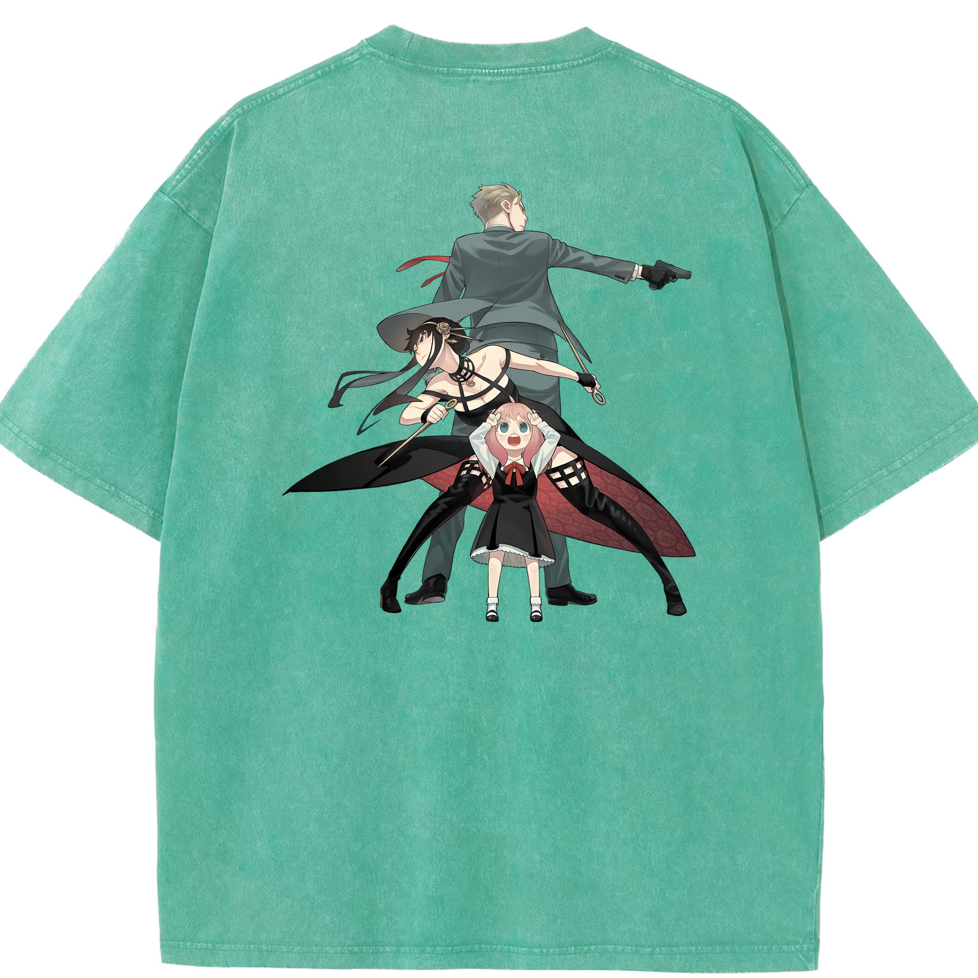 （画像用） SPY×FAMILY间谍家家酒 綿100% ヴィンテージ風 半袖Tシャツ（背面プリント）